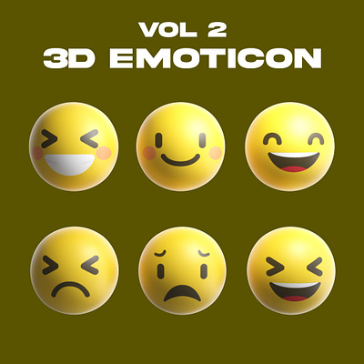 VOL 2. 3D Emoticon 3d blender branding design emoticon graphic design icon illustration logo ui