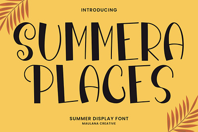 Summera Places Summer Display Font animation branding font fonts graphic design logo nostalgic