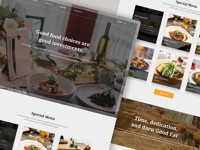 Restaurant Concept Landing Page. branding concept design restaurant turaco twolinecode ui ux visual web