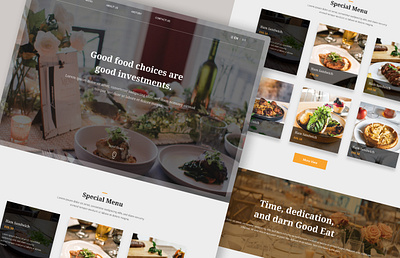 Restaurant Concept Landing Page. branding concept design restaurant turaco twolinecode ui ux visual web