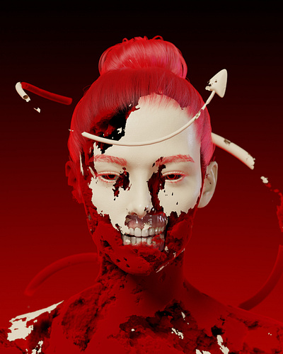 Devil is the details 3d art artwork blender dark devil evil girl illustration portrait