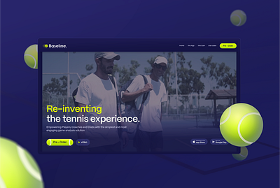 Baseline website 🎾 ball baseline blue game hightech motion product sport sports tennis ui webdesign website