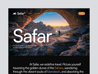 Safar - Landing Page branding creative design modern tourism web design tourism website ui user interface web design website website design
