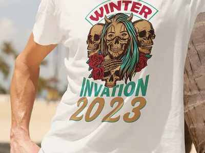 Winter skull t shirt design how to center t shirt design