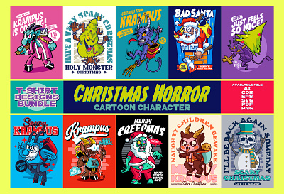Christmas Horror Cartoon Character holiday