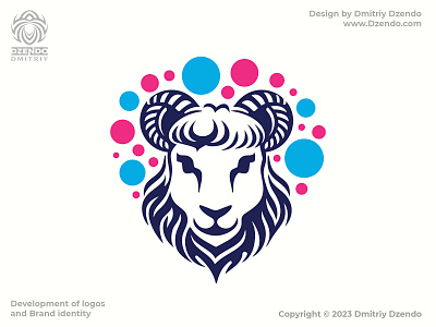 Beauty Sheep Logo animal beautiful beauty branding cute dreams farm happy horns logo ram sheep