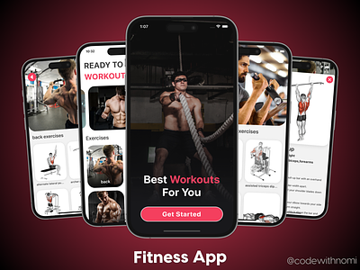 Fitness App UI 3d animation app branding design fitness fitness app graphic design gym illustration ios logo mobile motion graphics react native ui uidesign uiux workout