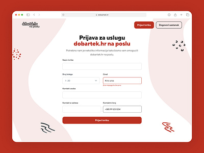 Landing page for online food delivery platform contact contact form food food delivery food service form illustration input input field red scribble text field ui ux