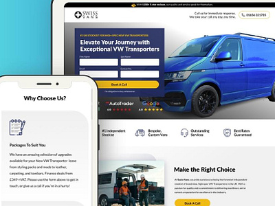 Lead Generation Landing Page/Swiss Vans branding design dribbble shot illustration landingpage lead generation pre launch landing page rent car landing page ui ux