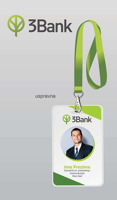 ID card for employees of 3Bank branding graphic design