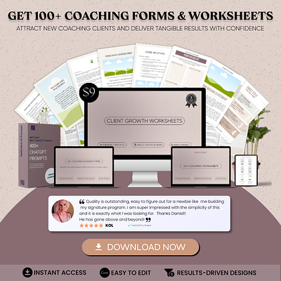 100+ Coaching Forms & Worksheets 3d animation branding graphic design logo motion graphics ui