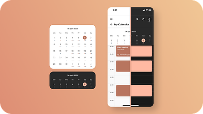 Simple calendar schedule calendar component dark mode date light mode minimal mobile month organiser schedule task week