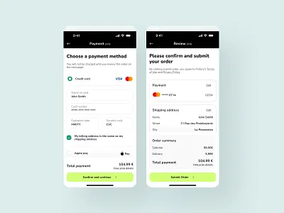 #DailyUI002 #UX-UI #Checkout #Card card checkout green mobile ui ux