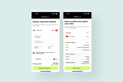 #DailyUI002 #UX-UI #Checkout #Card card checkout green mobile ui ux