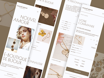 Mobile version for online store design jewelry store made in figma minimalism mobile online store ui webdesing