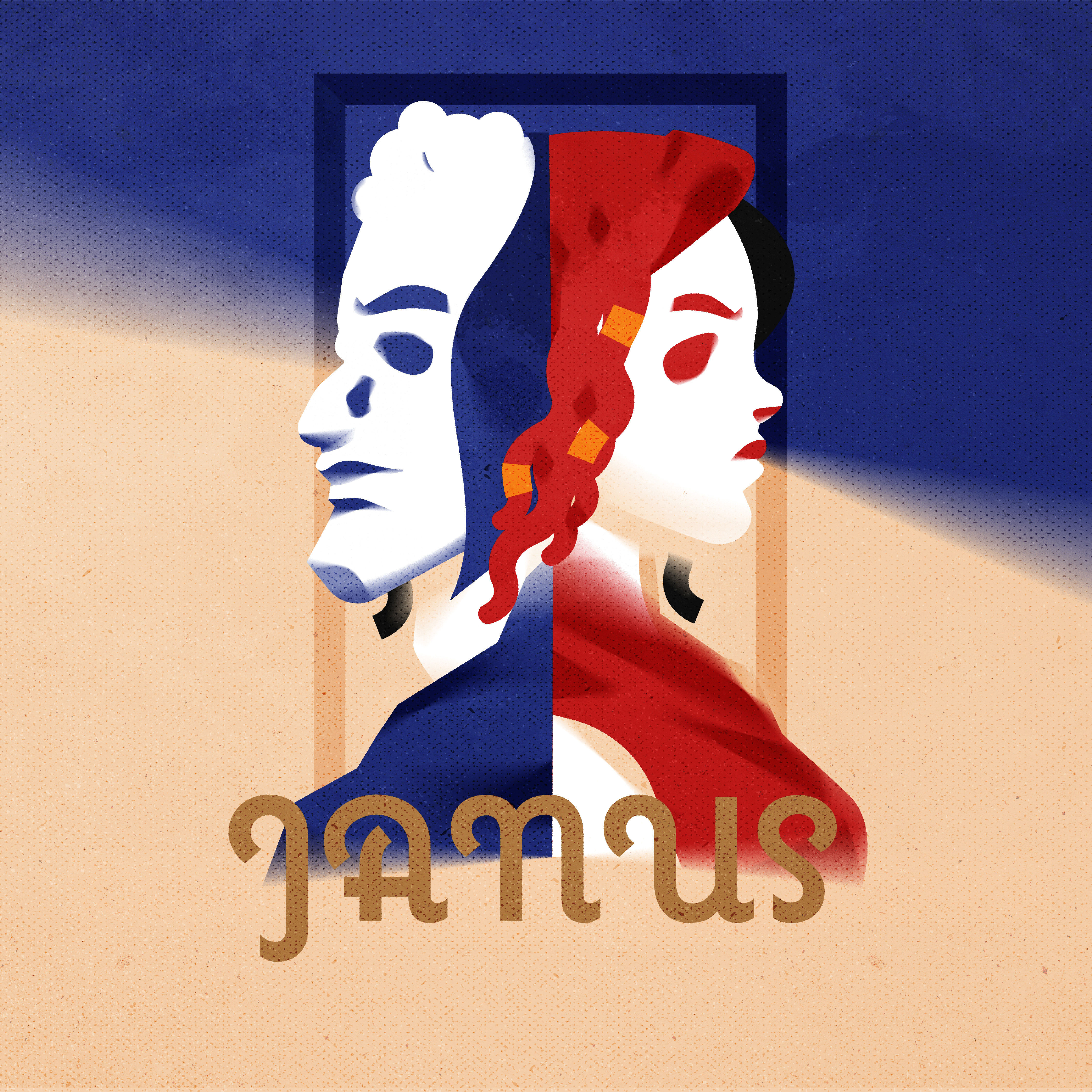 Janus design gods illustration illustrator janus minimalist roman texture vector