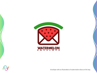 Watermelon Envelope Logo brand design brand designer email envelope food fruit letter logo design logo designer logo for sale logo idea logo inspiration logomark logotype mail postmail vegan vegetarian watermelon zzoe iggi
