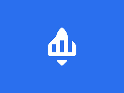 Rocket Chart Logo (For Sale) analytics brand chart company data financial for sale geometric growth logo logo design modern negative space rocket sale
