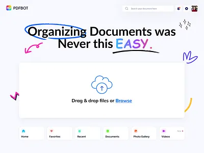 Document Management Web Design animation branding design document doodles figma graphic design illustration logo pdf ui uidesign user experience ux vector web design
