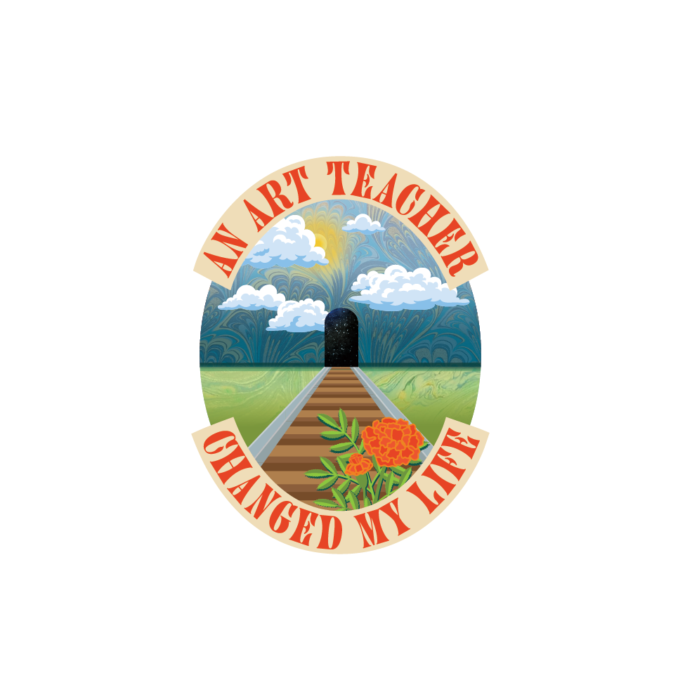 An Art Teacher Changed My Life adobe illustrator art teachers chicago design graphic design illustration illustrator kansas marigolds midwest patterns poster poster design sticker sticker design teacher teacher thank you thank you train tracks