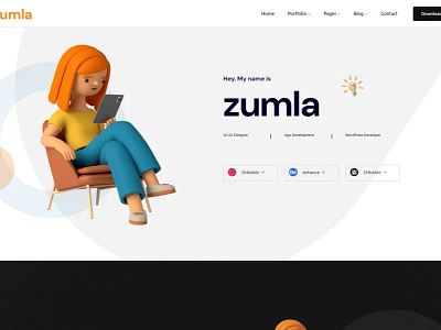 Z umla Personal Portfolio 3d animation bootstrap branding cv logo portfolio