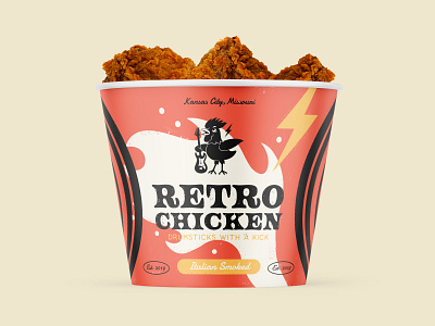 Chicken Bucket - Retro Chicken badge branding chicken chicken bucket design fast food fried chicken graphic design illustration logo package packaging restaurant street food typography vector