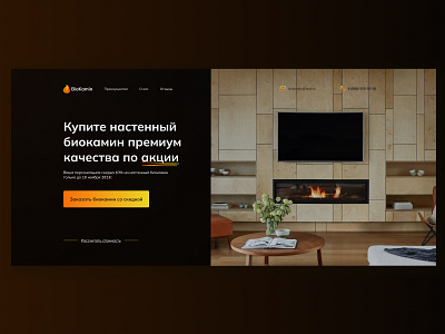 Design concept for a biofireplace store concept design fire fireplace ui