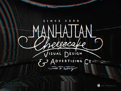 Manhattan Cheesecake, Visual Design & Advertising Co. — Branding agency calligraphy creative logo graphic design identity label letter lettering logo logo design logo designer logo mark logodesign logos logotype portfolio retro type typography vintage
