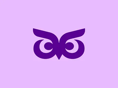 Owl Logo Design (Unused For Sale) animal bird black and white brand identity branding classic eyes for sale unused buy logo logo design look magic mihai dolganiuc design nature purple solid tech startup timeless wise wizzard