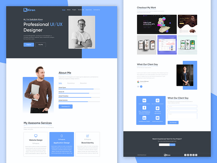 Portfolio Website Design by Saifullah Kiron on Dribbble