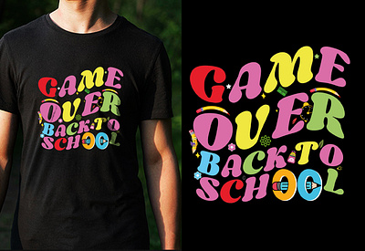 Game Over, School is In Stylish Tee Design 3d animation branding cool t shirt design design custom t shirts graphic design groovy t shirt design merchandise motion graphics school t shirt design simple t shirt design statement t shirts t shirt t shirt design template trendy t shirt tshirt designs typography t shirt ui vintage