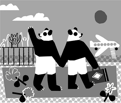 New York Times - Second Look animals characters collage design digitalillustration editorial editorialillustration illustration newyorktimes panda pandas
