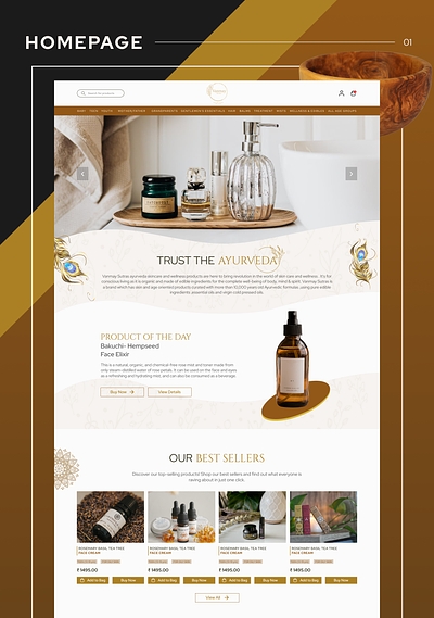 Vanmay Sutras - Skincare Website Design UI ayurveda beauty beauty brand categories e commerce homepage layout natural product product page skincare brand skincare website small business ui design uiux web design