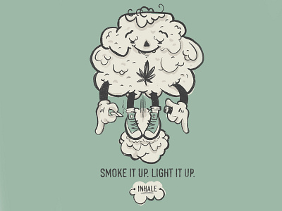 Smoke it up, light it up. Inhale. character charcter design cloud cypress hill design fly germany green high iampommes illustration inhale ipad marihuana mascot pommes procreate sketch smoke smoking