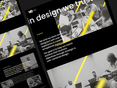 VC Design Team About Us Page about about us brand clean corporate dark design minimal minimalism personal stylish ui ux web website yellow