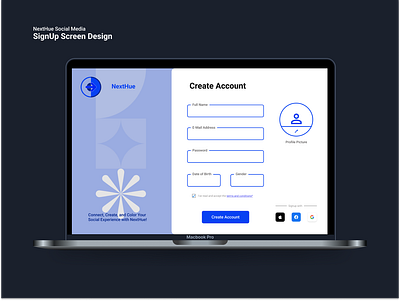 NextHue Signup Screen - UX Design ui ux