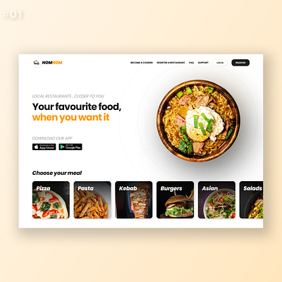 Food Delivery Web UI Design Concept design figma ui website