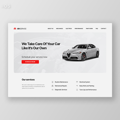 Car Repair Shop Web UI Design Concept design figma graphic design ui website