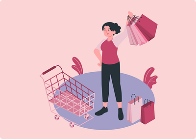 Illustration for cart page graphic design