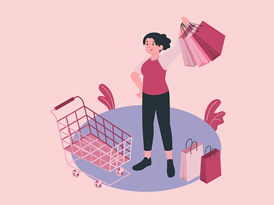 Illustration for cart page graphic design