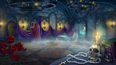 Background Animation of the Vampire themed casino game animation background background art background design gambling game animation game art game design game designer graphic design motion graphics slot animation slot designer slot developer slot development slot machine art slot machine design