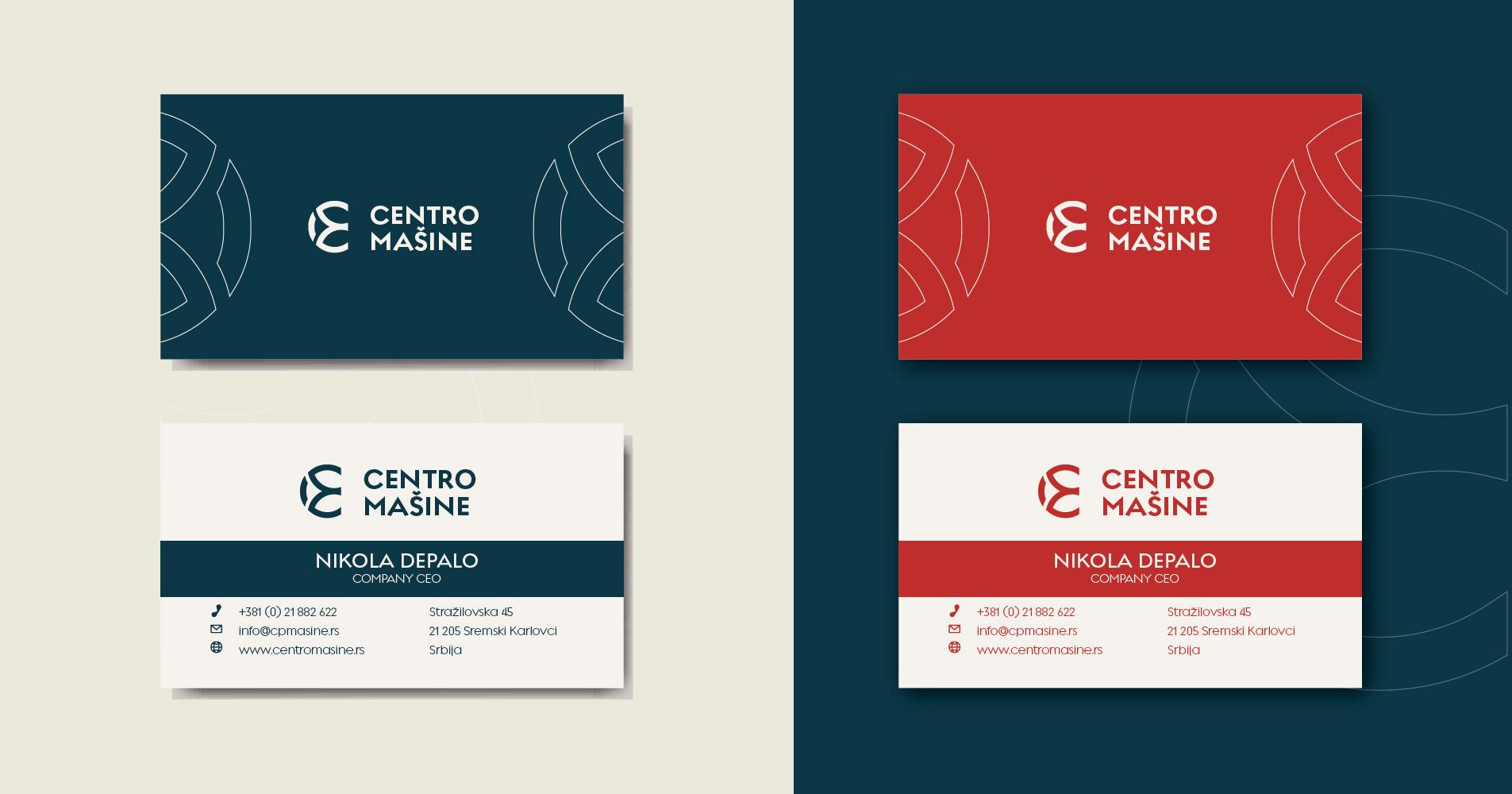 Logo and business card - Centro Mašine branding business card graphic design logo