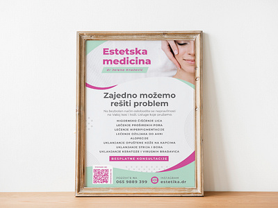 Poster for Estetska Medicina Dr Jelena Knežević branding graphic design poster design