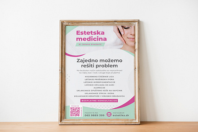 Poster for Estetska Medicina Dr Jelena Knežević branding graphic design poster design