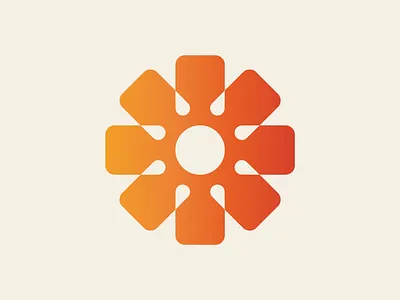 Flower/Sun Logo bitcoin brand branding crypto design flower grow icon identity illustration logo mark nft sun symbol tech