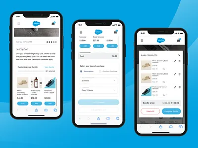 Customer Bundle XP for an Ecommerce shop on Salesforce app design ecommrce illustration mobile salesforce ui uiux ux