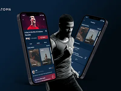 Live Timeless and Atom6, from draft to launch app app design app mobible cristiano ronaldo design design agency digital agency figma graphic design mobile mobile app ui ui design uxui web app