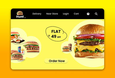 Food Web UI Landing Page clean design graphic design typography ui ux web web design website