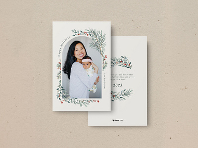 Holiday Card / Arch Greenery graphic design holiday card design illustration watercolor
