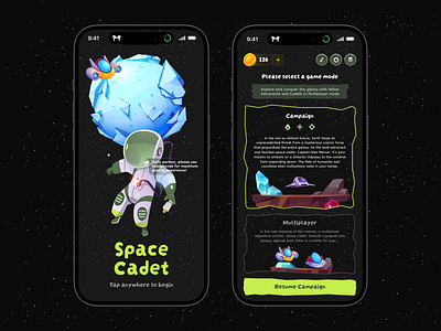 Space Cadet: Mobile Game Design design figma game mobile space ui